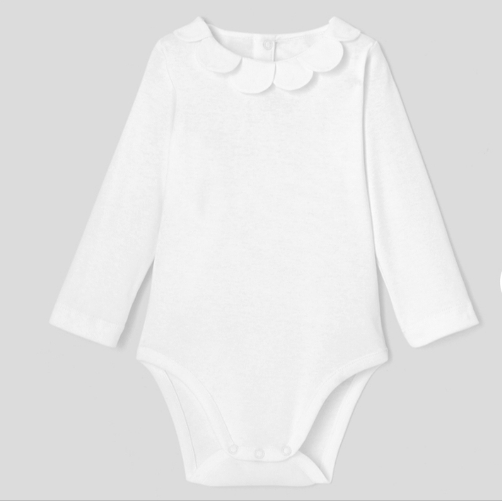 Jacadi bodysuit with petal collar for baby girls